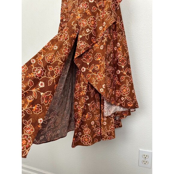 J. Crew Collection Cross Back Ruffle Midi Dress Vtg Vines Burnished Pecan 6 NEW - Picture 8 of 16